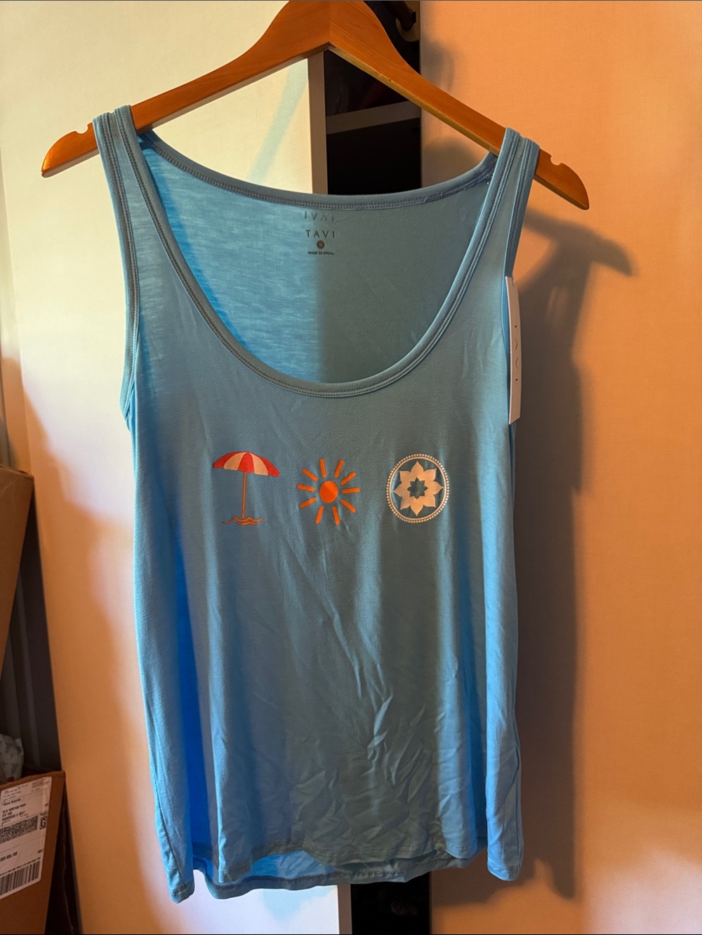 Light Blue Women's Graphic Tank Top by